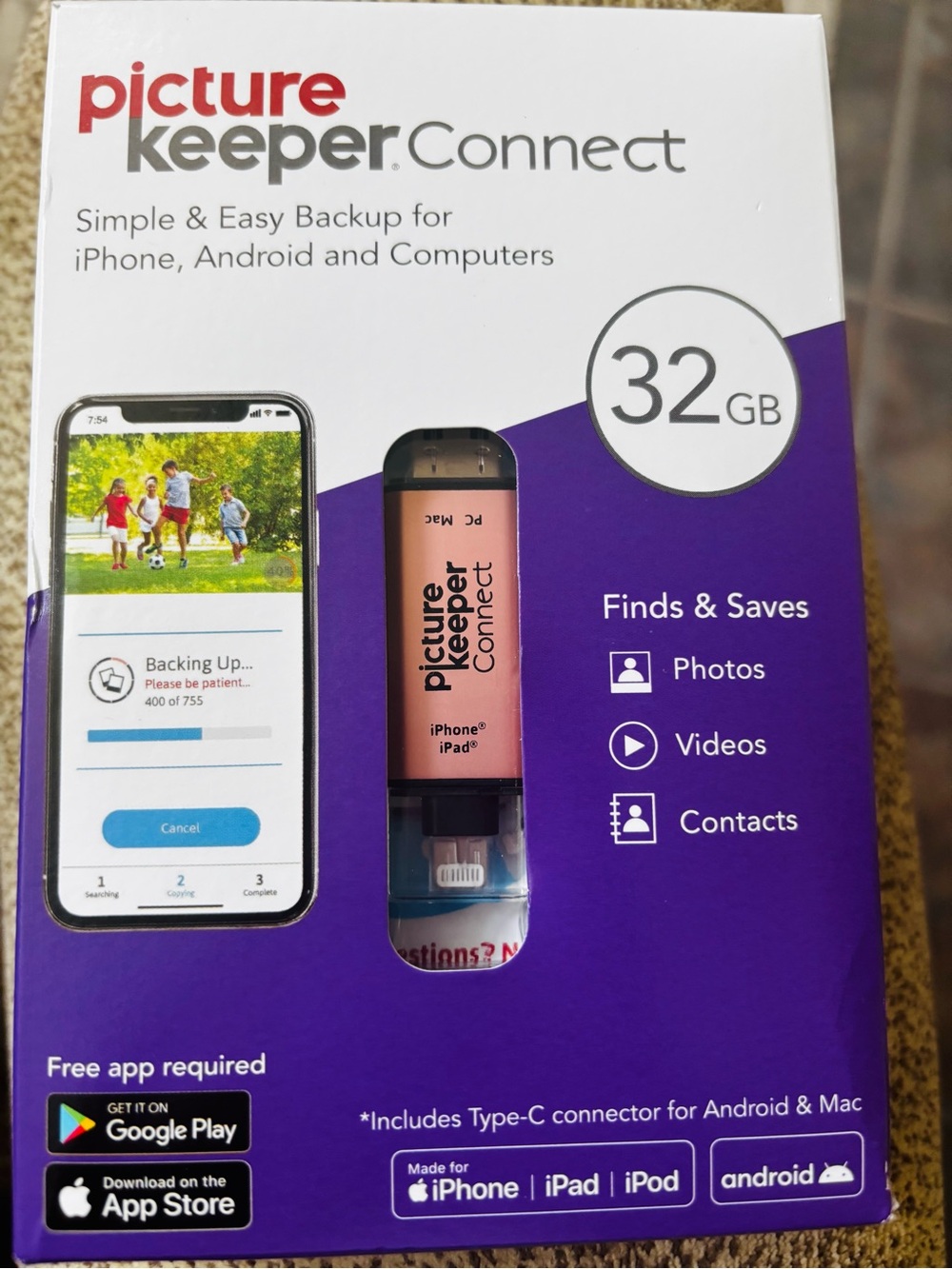 New- Picture Keeper Connect 32GB Backup Drive